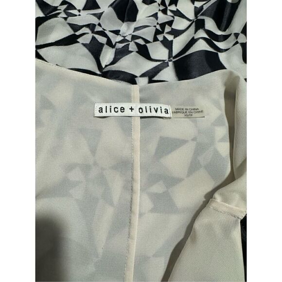 Alice + Olivia Rhi Geometric Tiered hem sleeveless mini dress XS - Picture 6 of 9